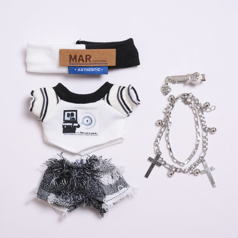 1,2 generation blind box doll pendant clothes rock guitar set, doll clothes for