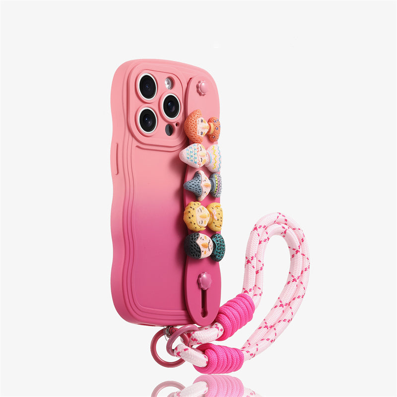 Doll wristband, mobile phone case with lanyard for iphone 17/16/15/14/13 Case