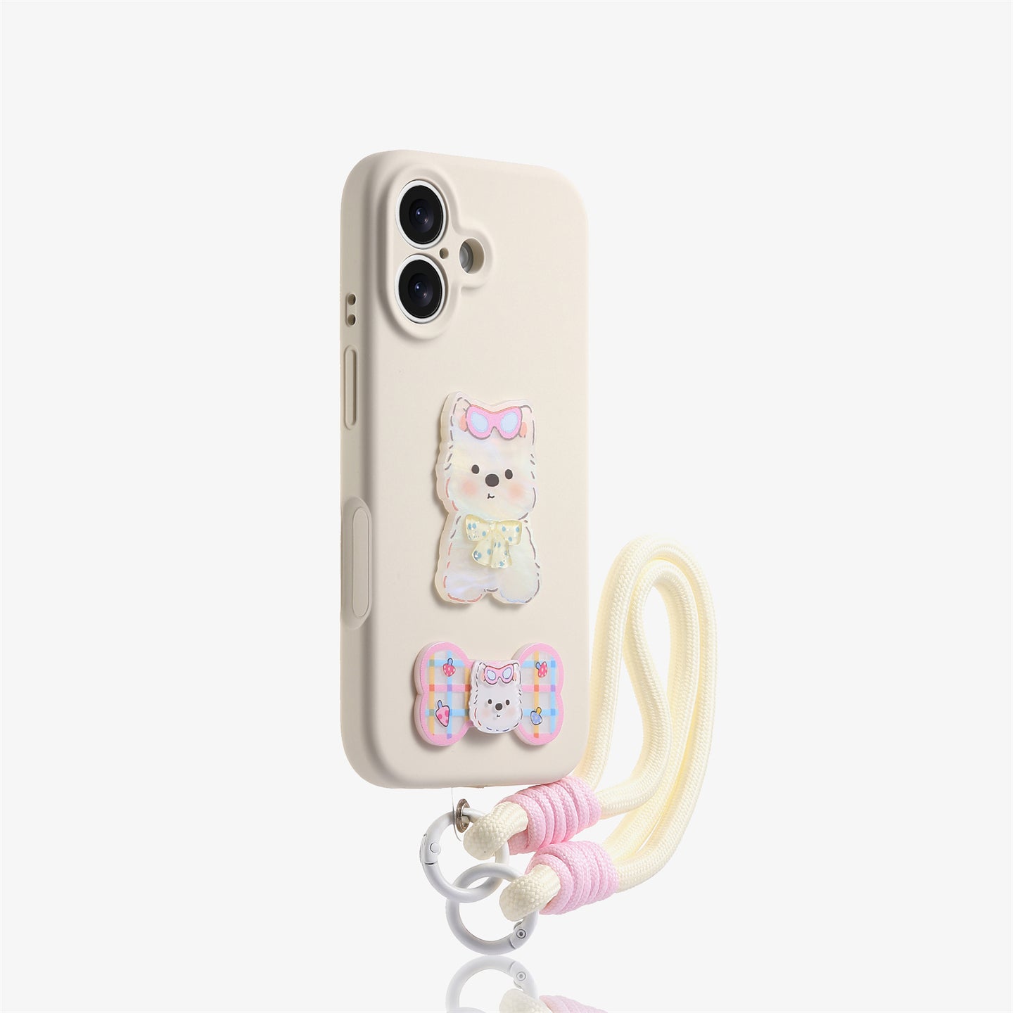 Glasses Dog Phone Case with Lanyard for iPhone 17/16/15/14/13 Case
