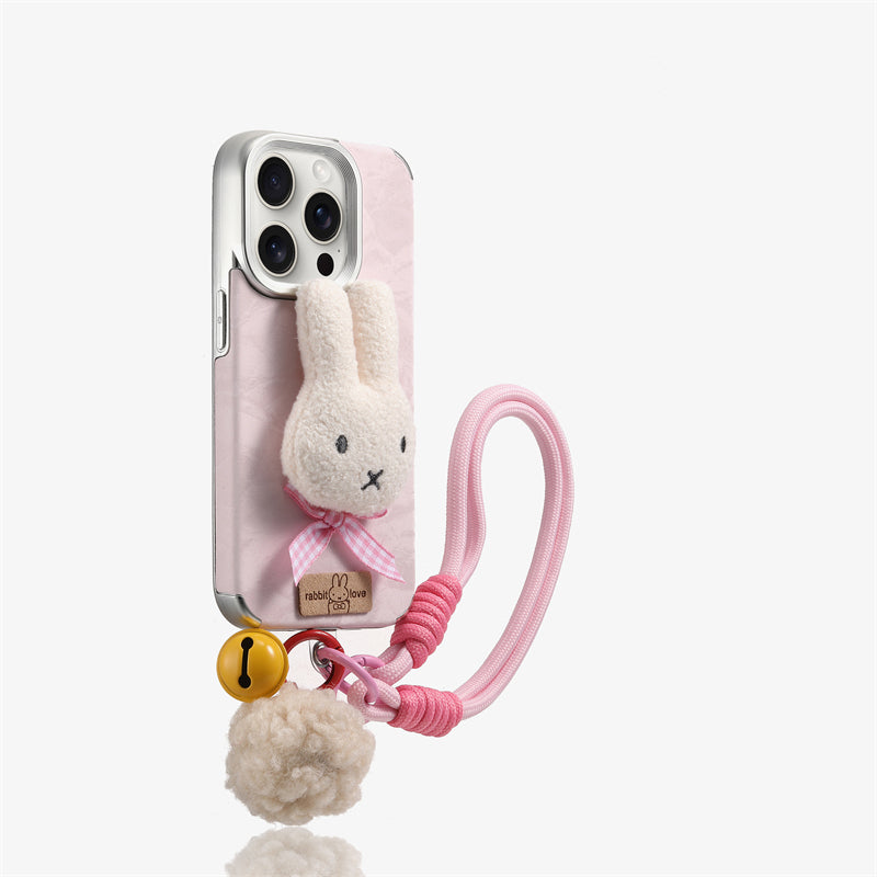 Pink gradient dog phone case with lanyard iPhone 17/16/15/14/13 Case