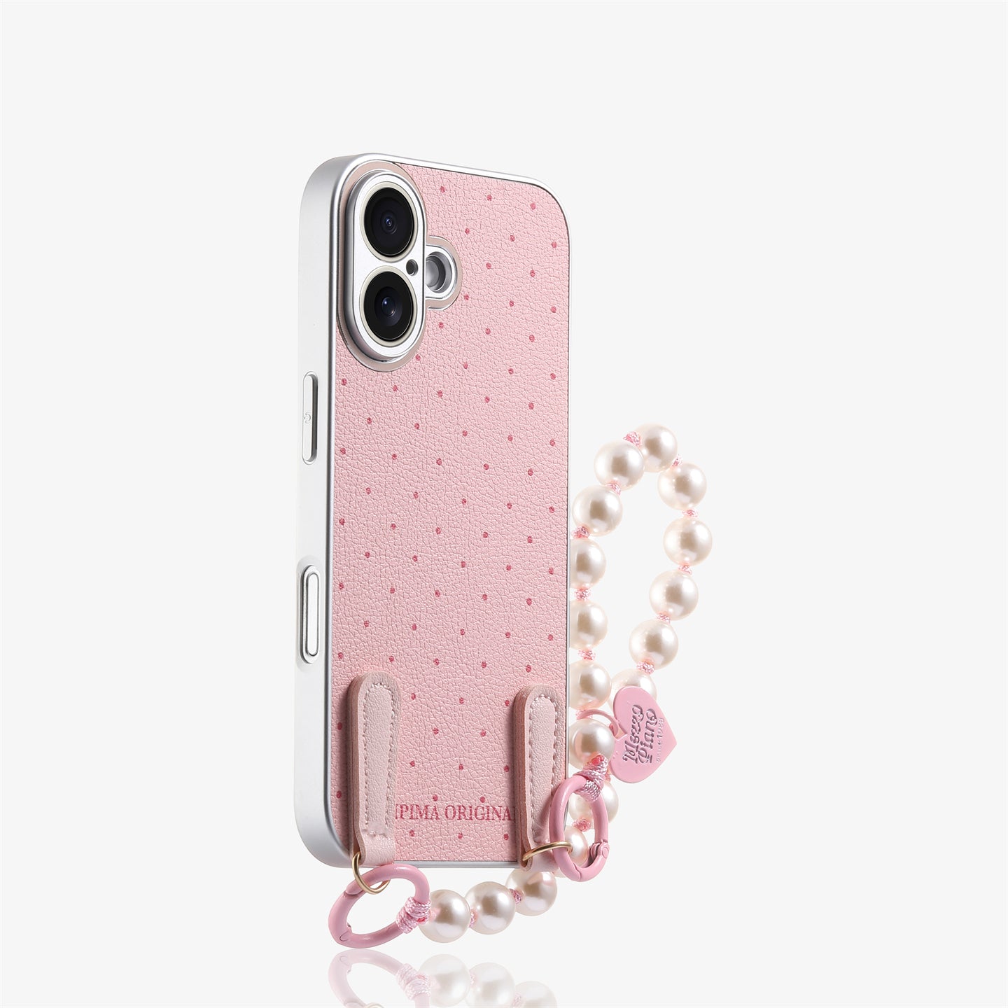 Polka dot phone case with chain for iPhone 17/16/15/14/13 Case