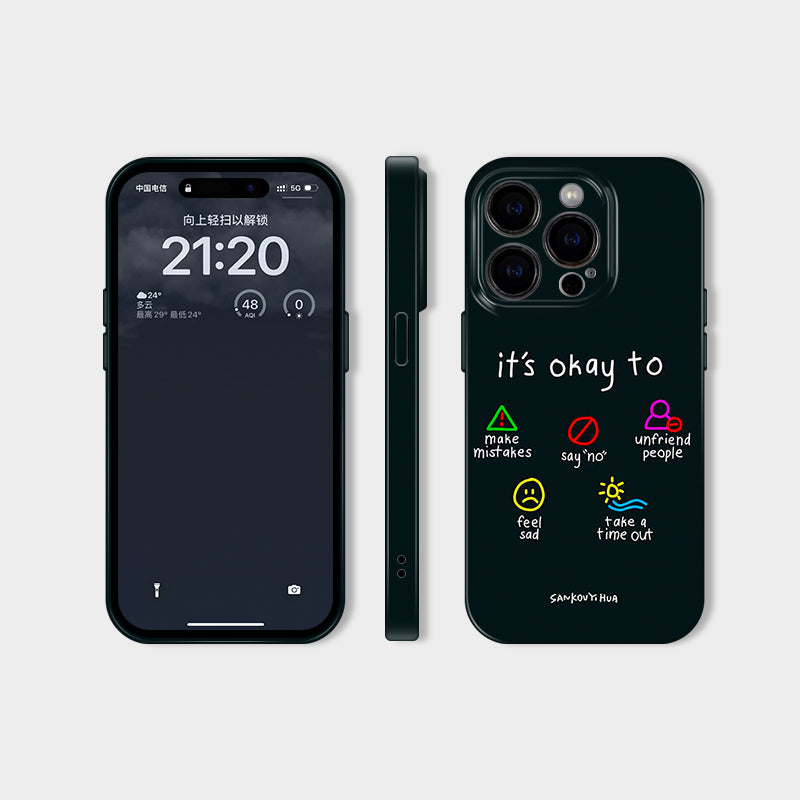 It's okay to~ Suitable for iPhone 17/16/15/14/13 mobile phone case,cute and interesting