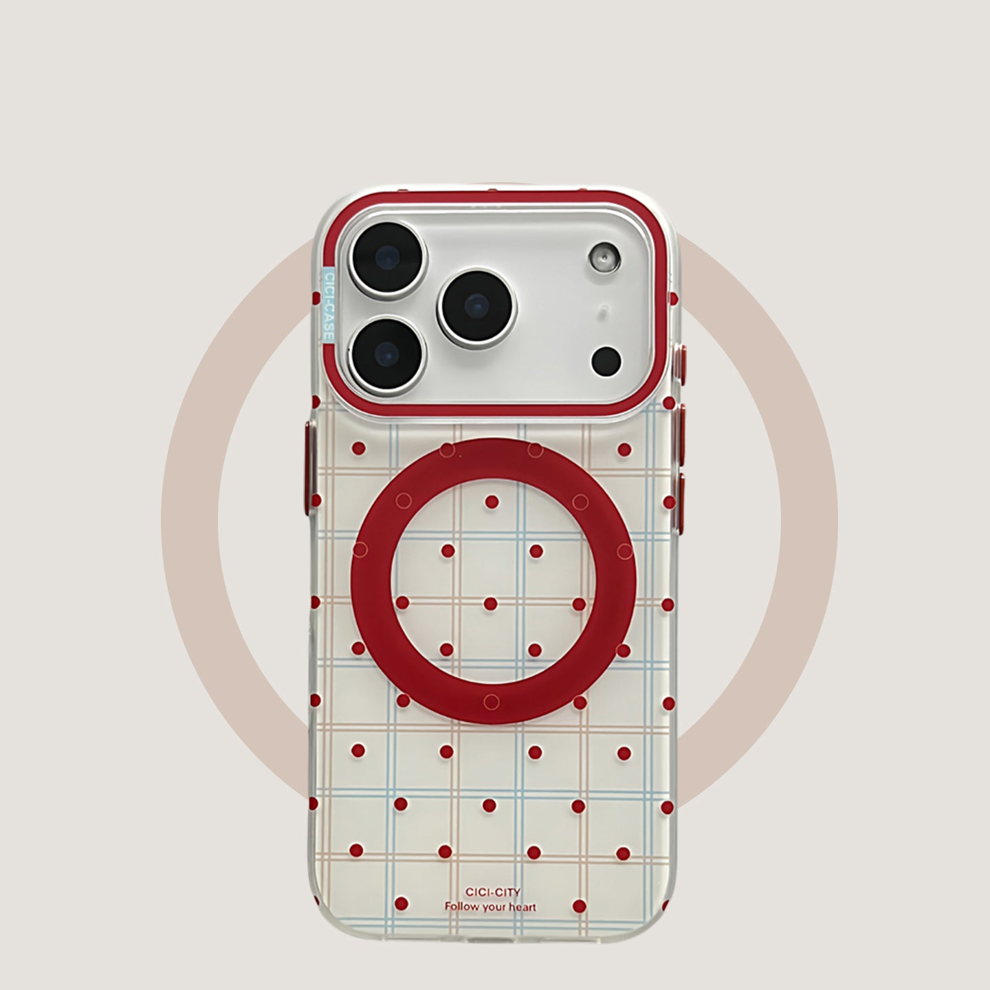 Frosted hard case, Red Polka Dots, suitable for iPhone 17/16/15/14/13 cases