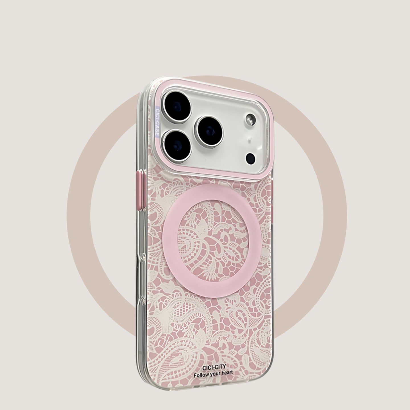 Frosted, hard shell, pink pattern, suitable for iPhone 17/16/15/14/13 cases