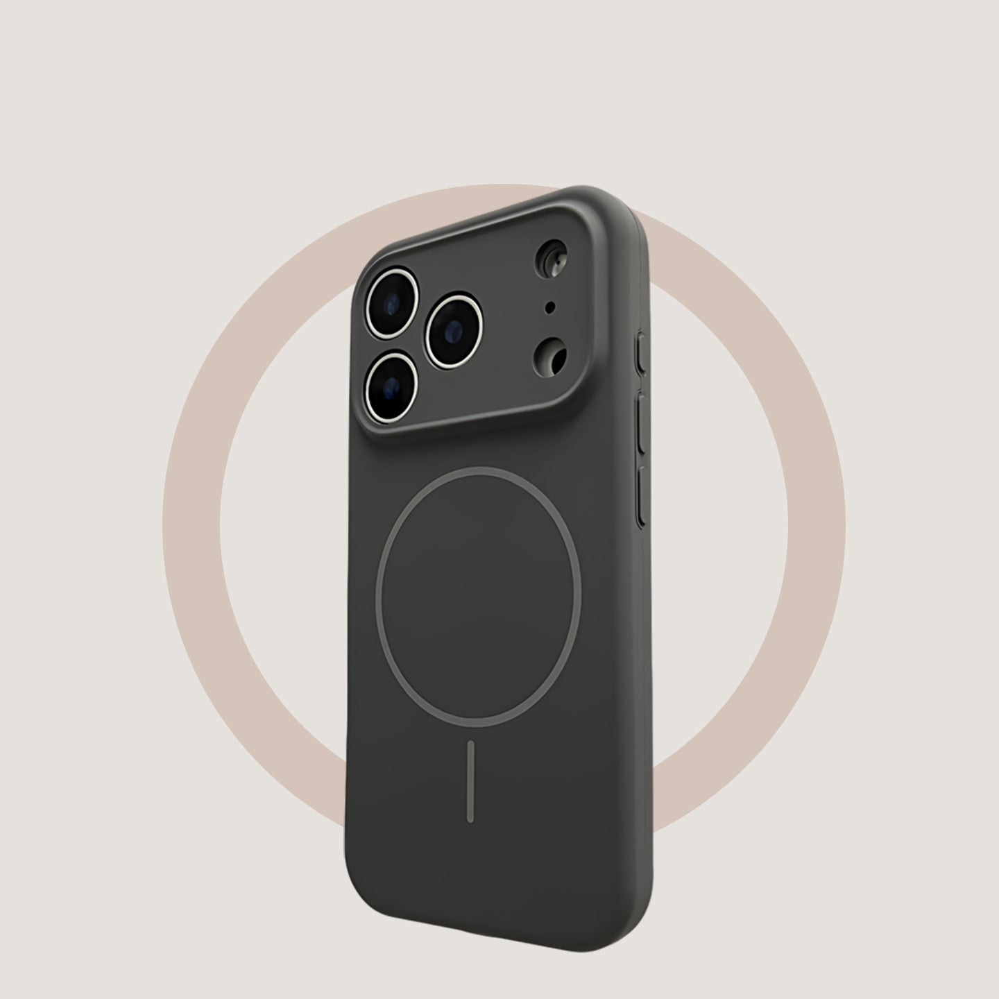 Fine-pored liquid silicone, charcoal gray, suitable for iPhone 17/16/15/14/13 cases