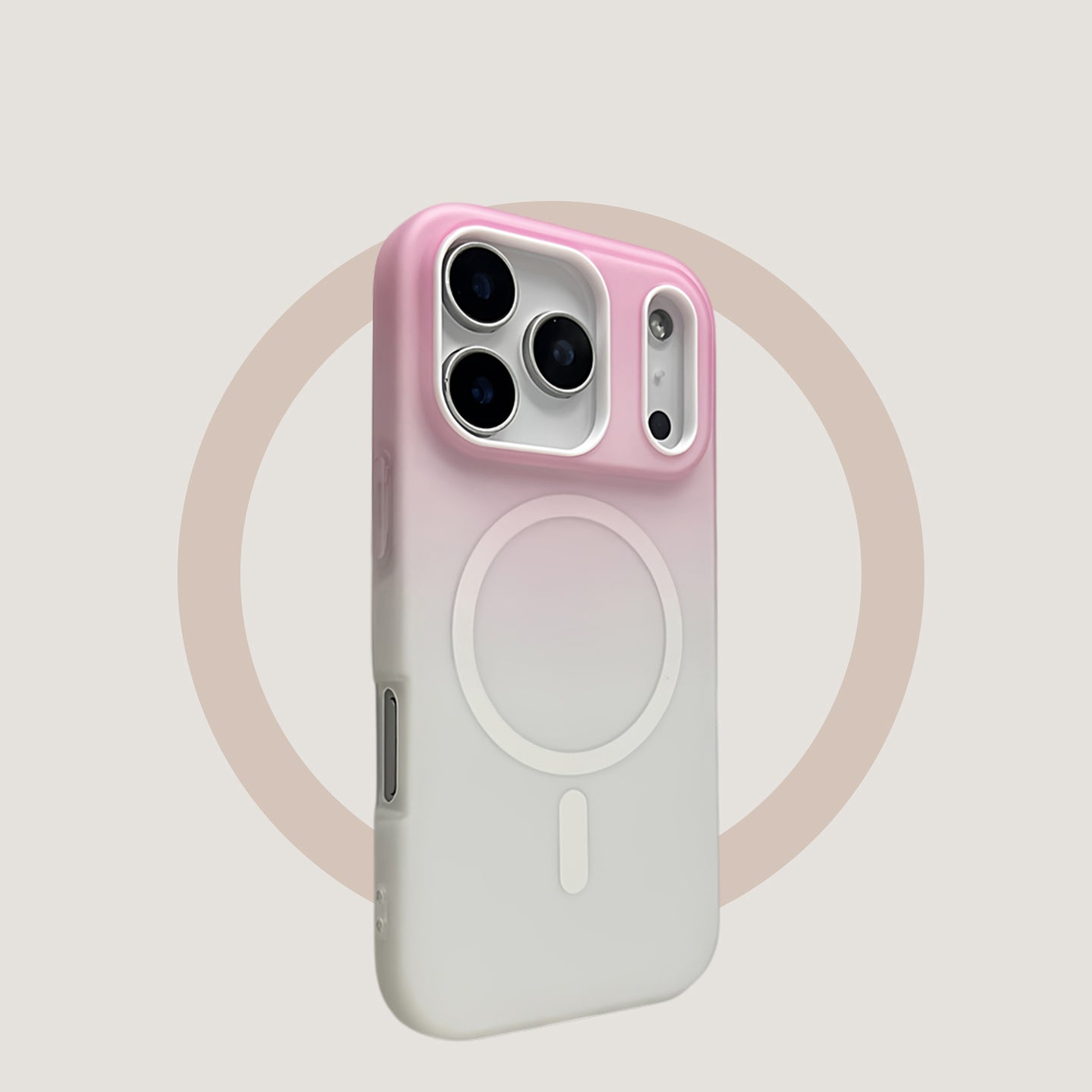 Two-in-one, gradient pink, hard case, suitable for iPhone 17/16/15/14/13 Case