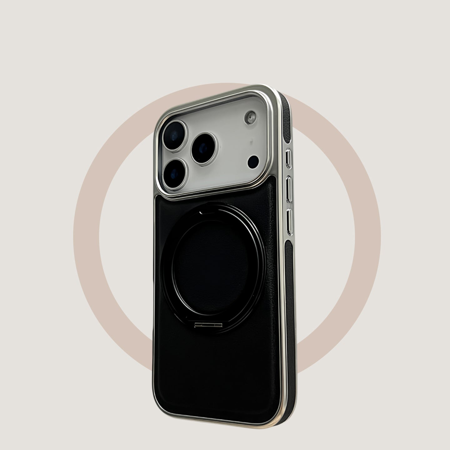 Leather, black, suitable for iPhone 17/16/15/14/13 cases