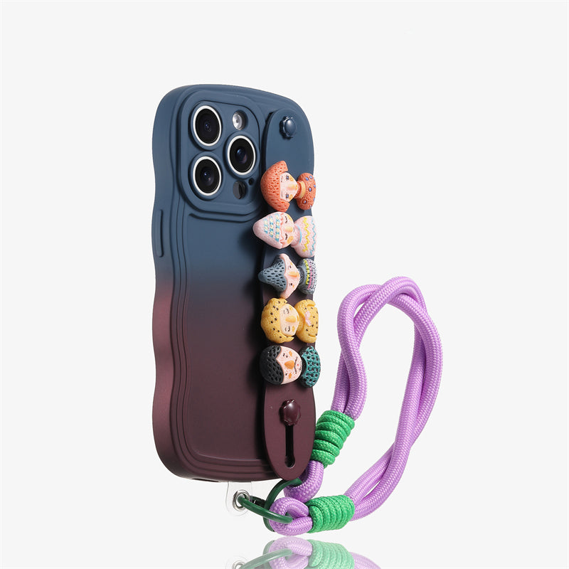 Doll wristband, mobile phone case with lanyard for iphone 17/16/15/14/13 Case