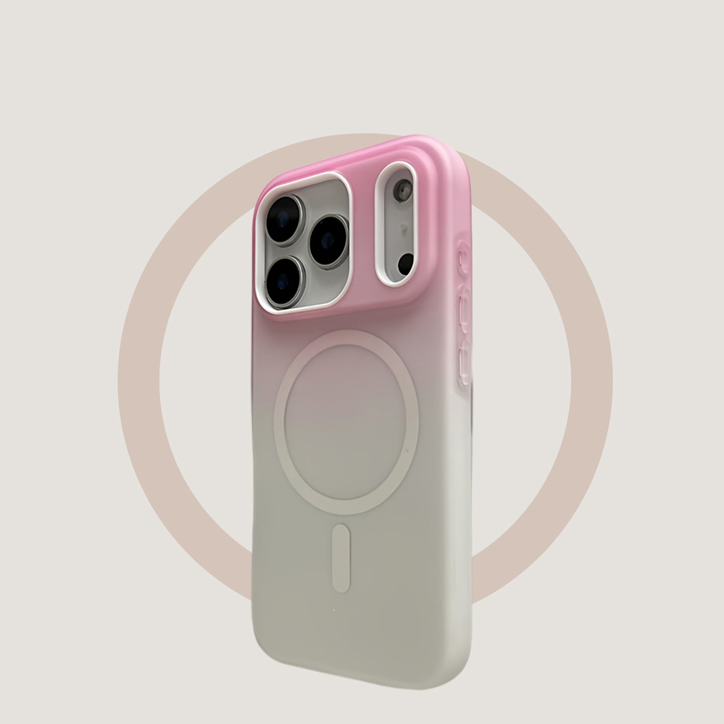 Two-in-one, gradient pink, hard case, suitable for iPhone 17/16/15/14/13 Case