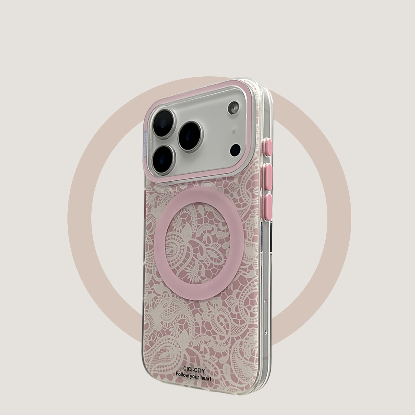 Frosted, hard shell, pink pattern, suitable for iPhone 17/16/15/14/13 cases