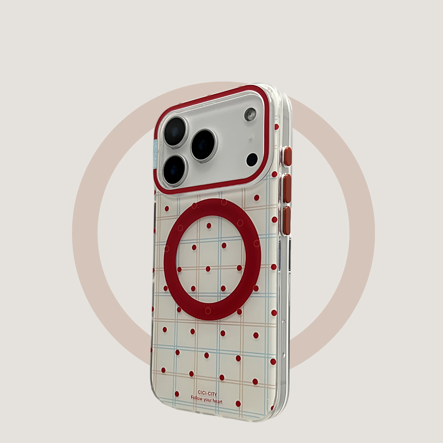 Frosted hard case, Red Polka Dots, suitable for iPhone 17/16/15/14/13 cases