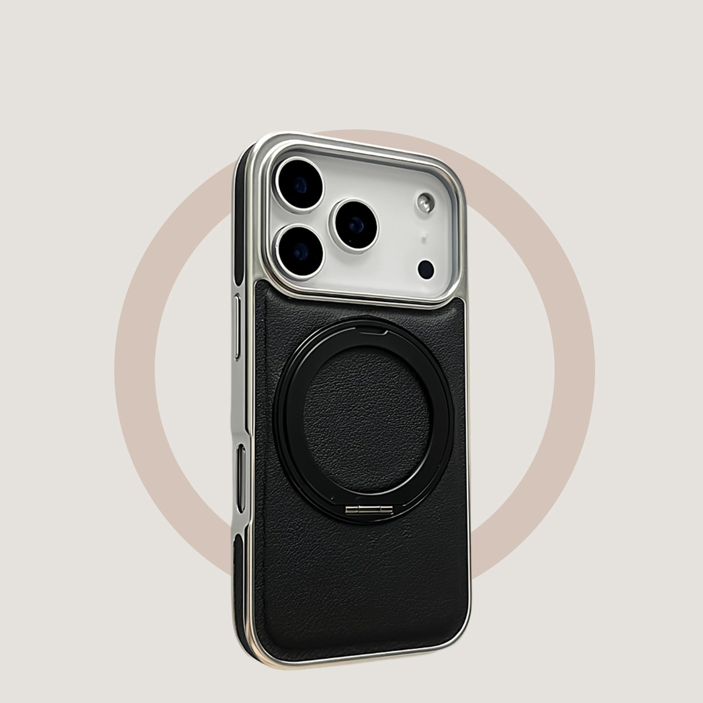 Leather, black, suitable for iPhone 17/16/15/14/13 cases