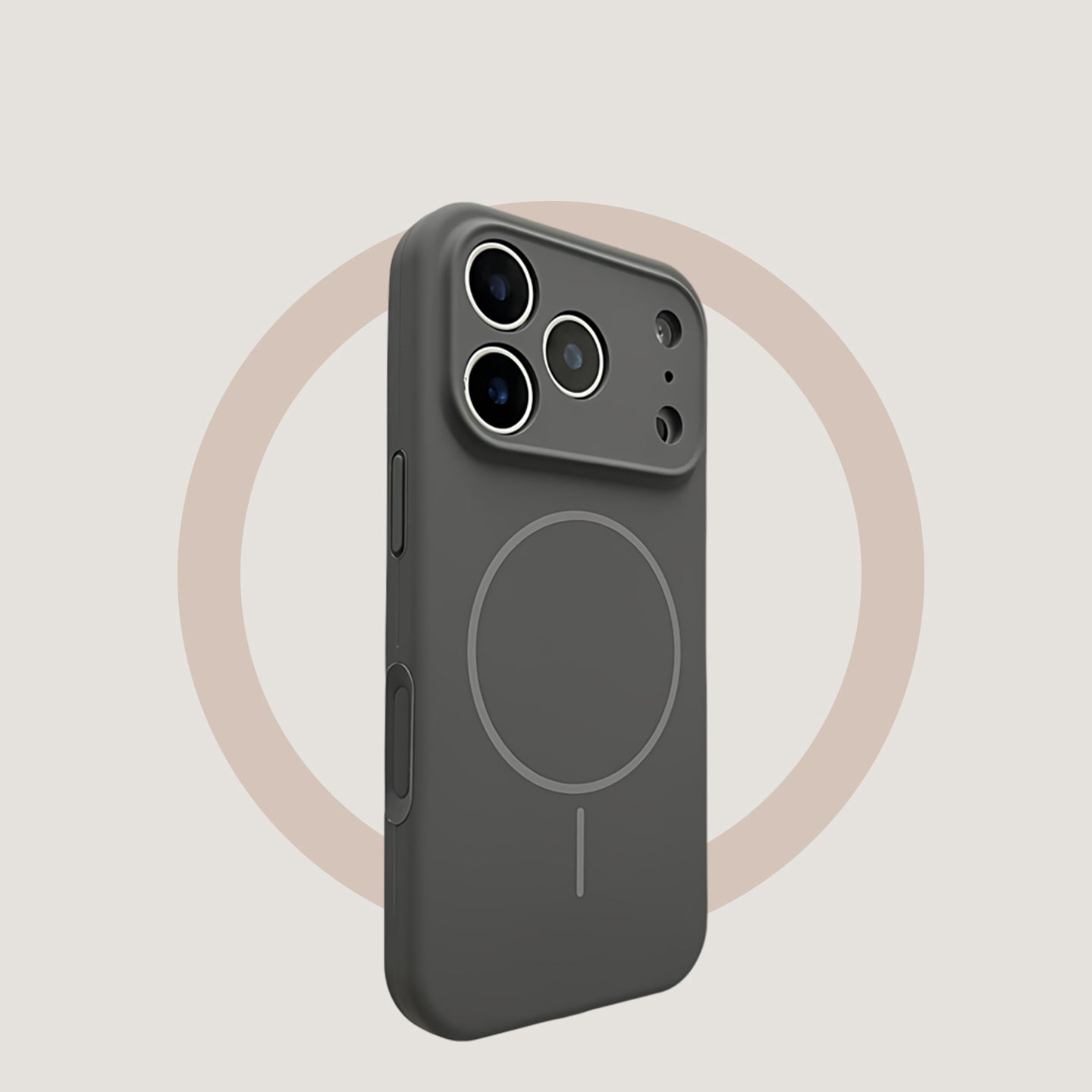 Fine-pored liquid silicone, charcoal gray, suitable for iPhone 17/16/15/14/13 cases