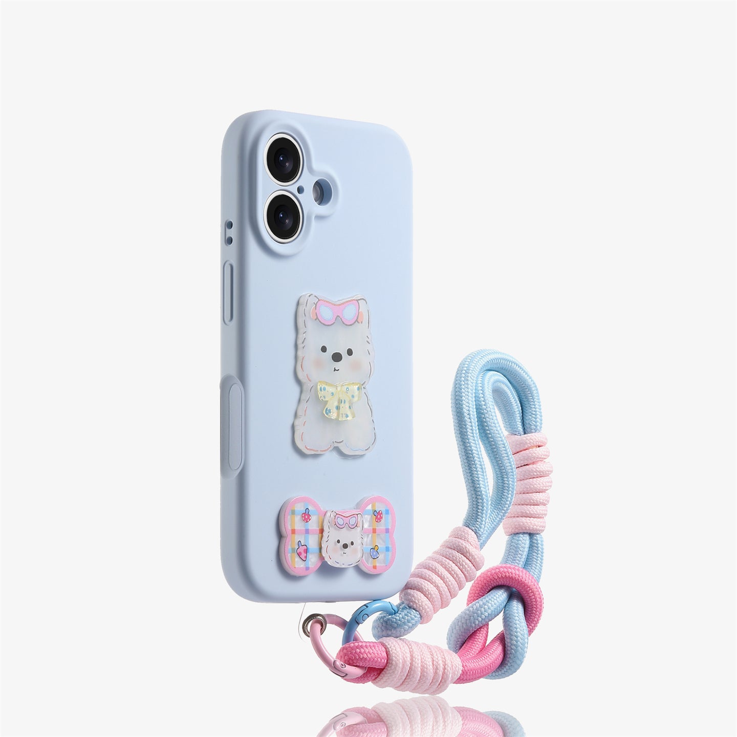 Glasses Dog Phone Case with Lanyard for iPhone 17/16/15/14/13 Case