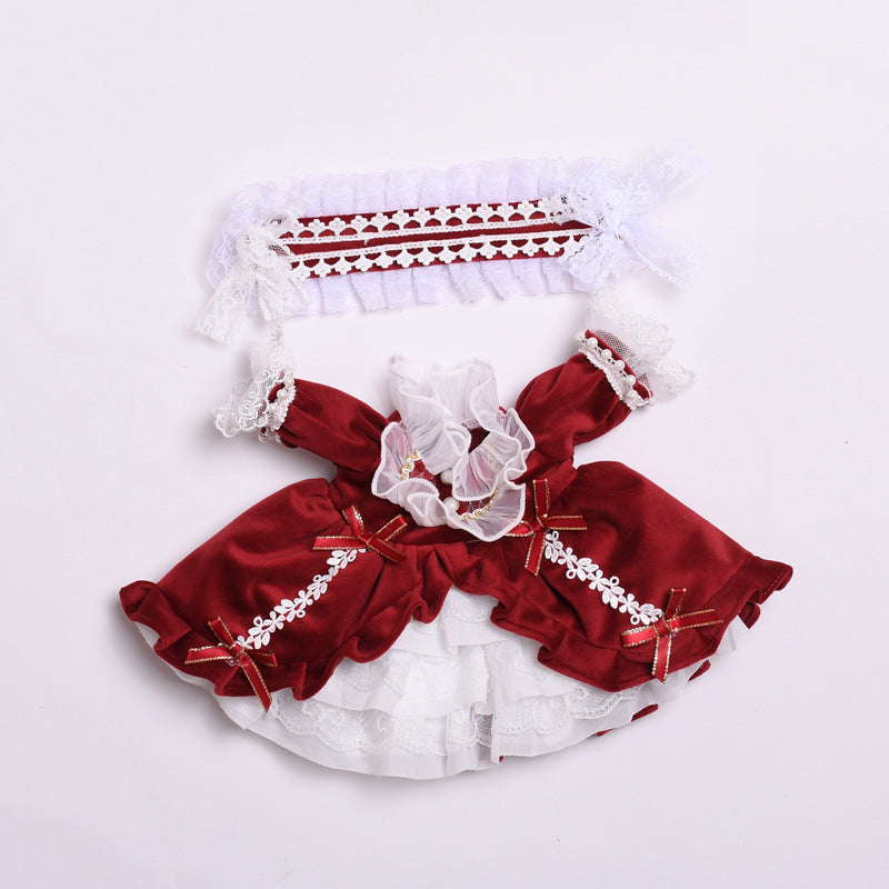 Large 38cm doll dress loli court dress, doll dress replacement doll dress