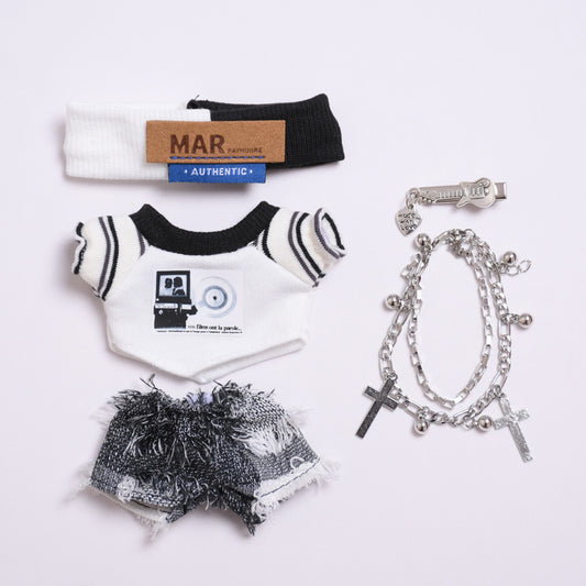 1,2 generation blind box doll pendant clothes rock guitar set, doll clothes for