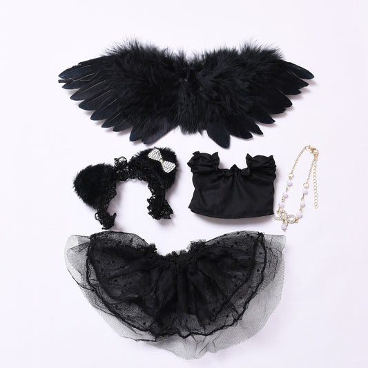 1,2 generation pendant doll clothes angel devil wings lace set