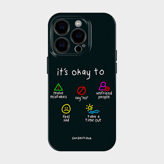 It's okay to~ Suitable for iPhone 17/16/15/14/13 mobile phone case,cute and interesting