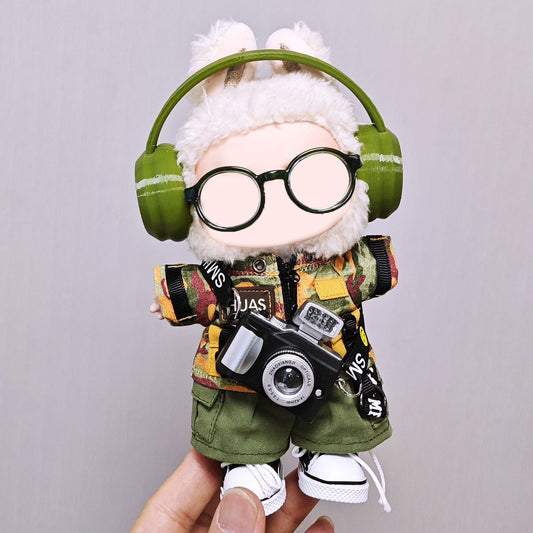 Doll for clothes trendy camouflage overalls set dolls for clothes 15cm17cm universal, Cuddly Toy Clothing Outfit Only Clothing Accessories for 17 cm Plush Pullover Hoodie Clothing DIY Children Gifts