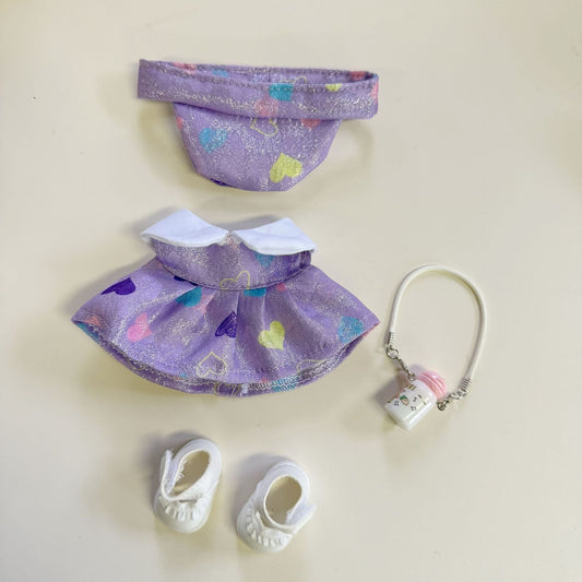 17Cm doll clothes, laser love princess dress set