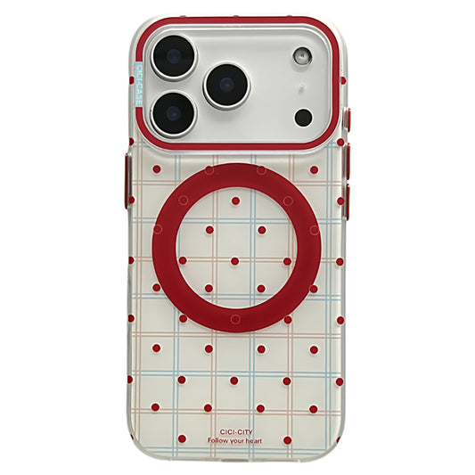 Frosted hard case, Red Polka Dots, suitable for iPhone 17/16/15/14/13 cases