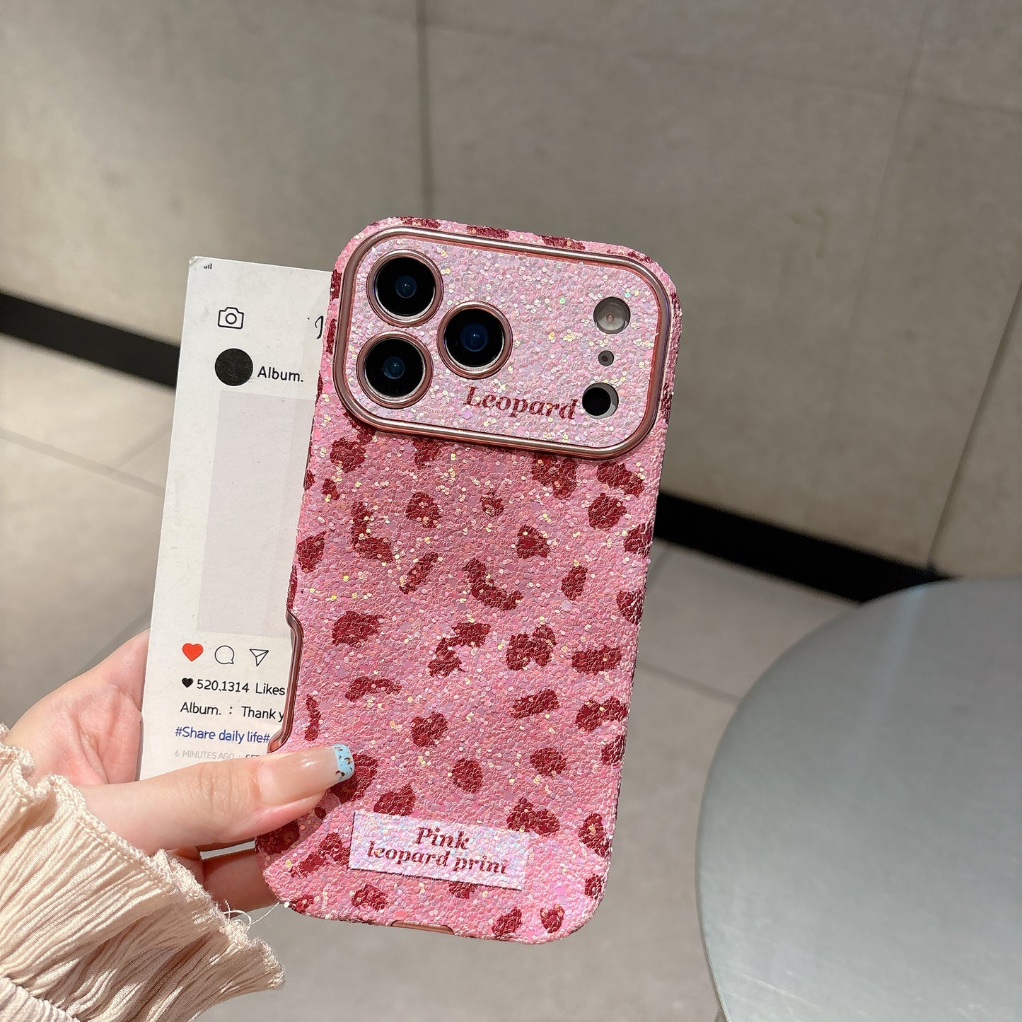 Leopard print gradient phone case for iPhone 17/16/15/14/13 case