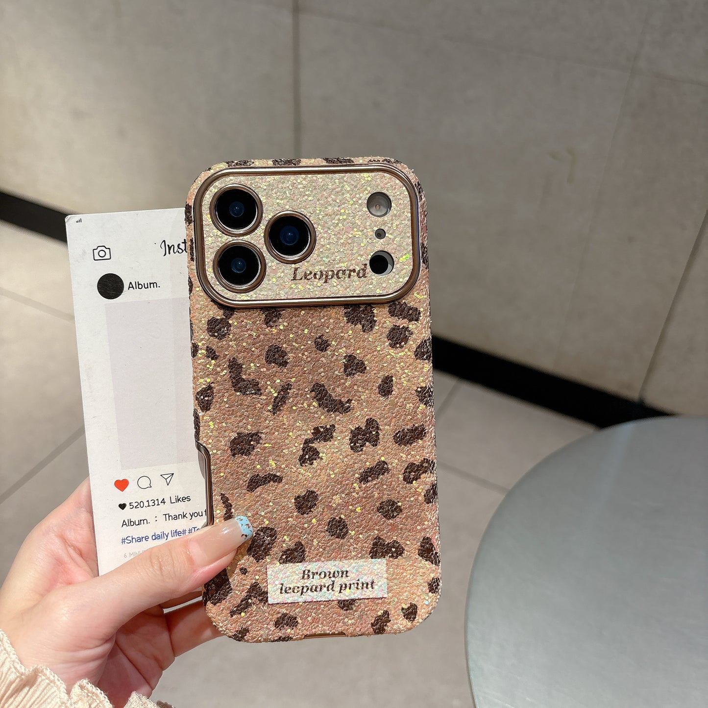 Leopard print gradient phone case for iPhone 17/16/15/14/13 case