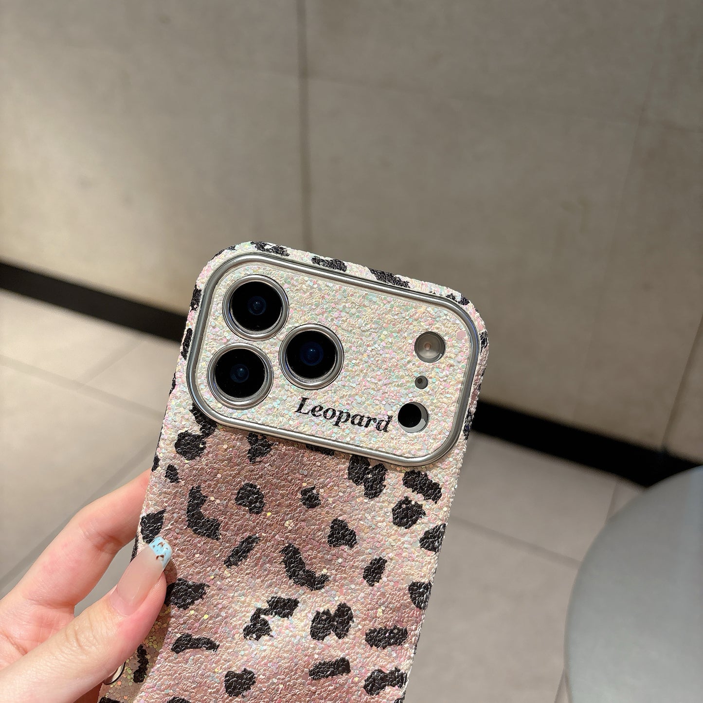 Leopard print gradient phone case for iPhone 17/16/15/14/13 case