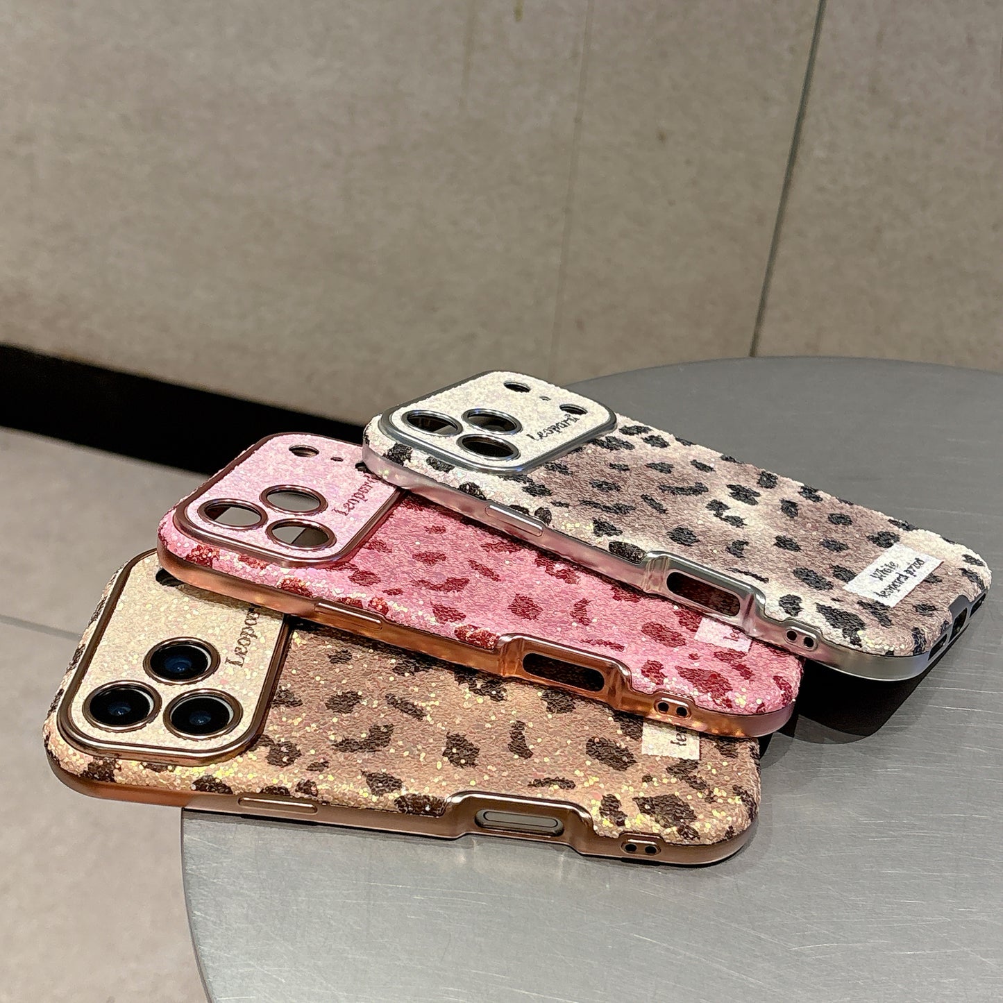 Leopard print gradient phone case for iPhone 17/16/15/14/13 case