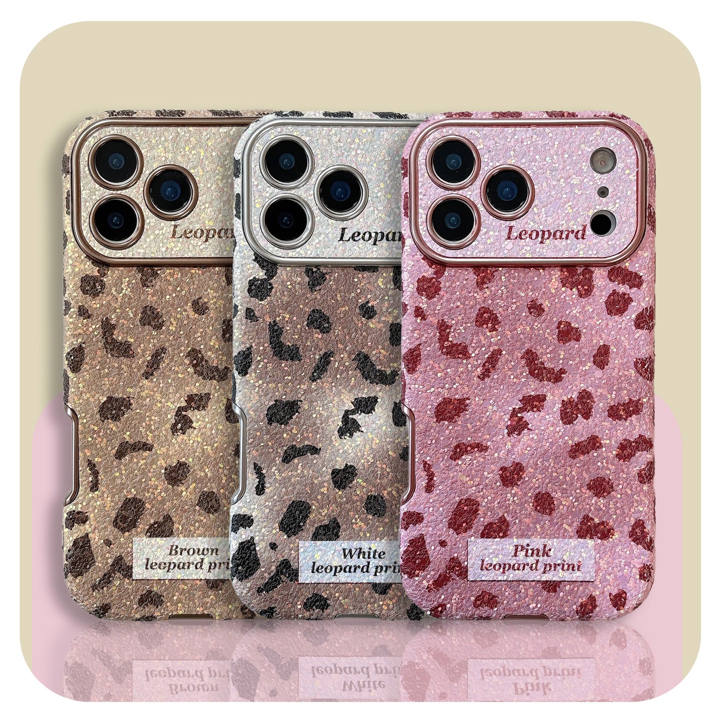 Leopard print gradient phone case for iPhone 17/16/15/14/13 case